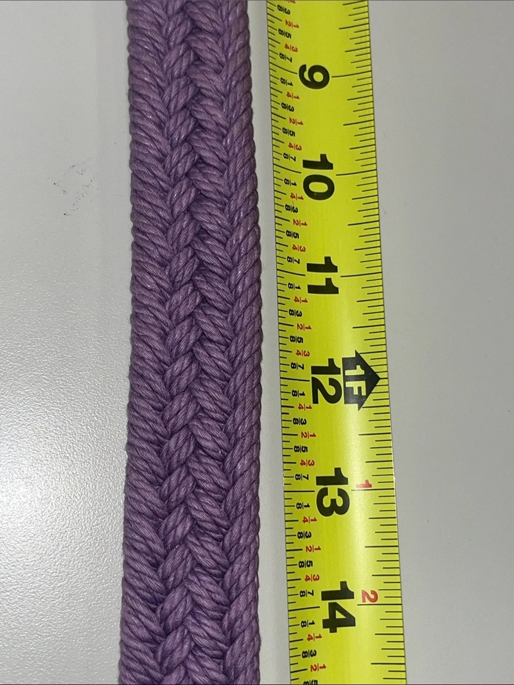 Eddie Bauer Lavender Braided Belt with Brown Leather Trim Size L / XL